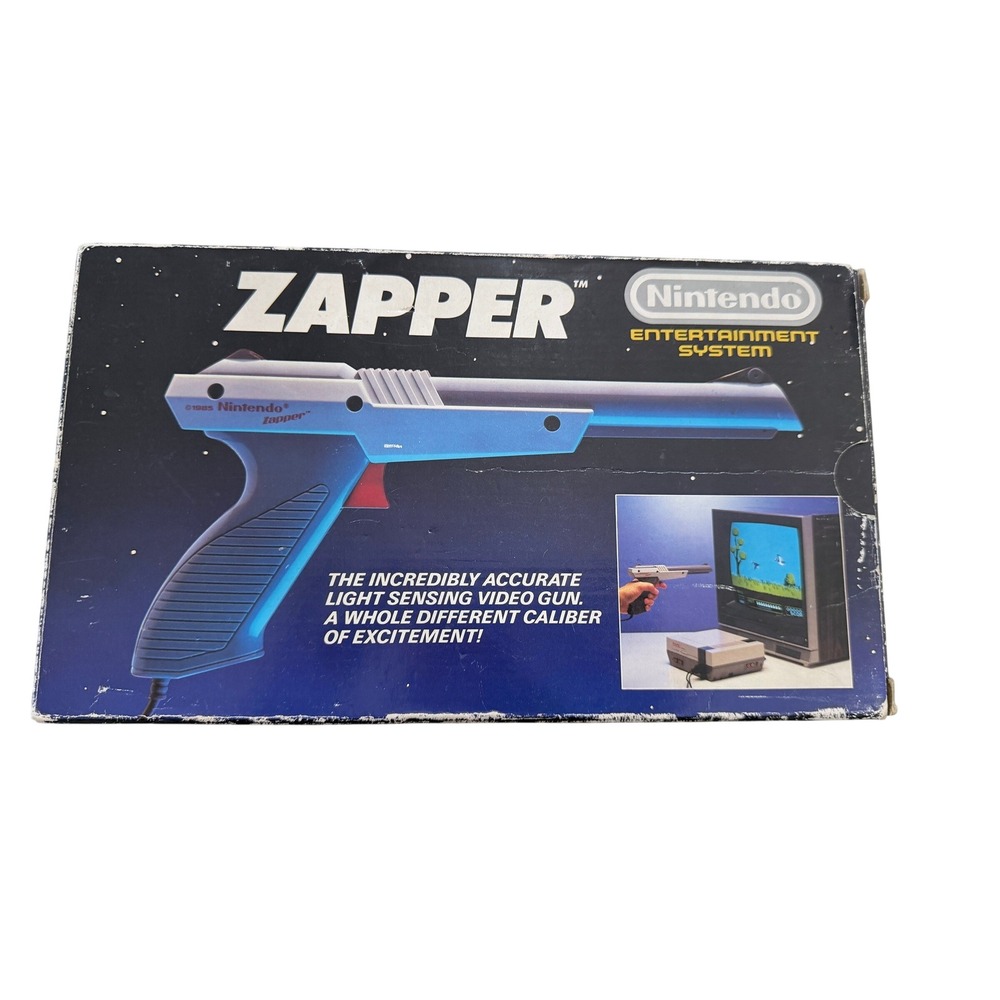Vintage Nintendo NES Zapper Light Gun Gray Orange Trigger 1985